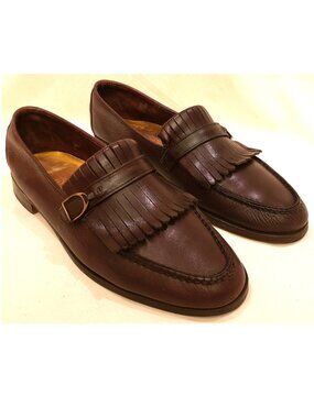 TRAFALGAR Italy Men's Loafers Shoes Size-US~10 Burgundy Leather